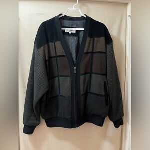 Modango Men’s Suede Jacket Cardigan Wool Blend Size Large Vintage